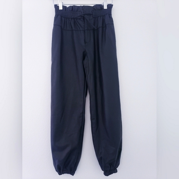 Zara Faux Leather Jogger Pants Elastic Waistband - Picture 1 of 9